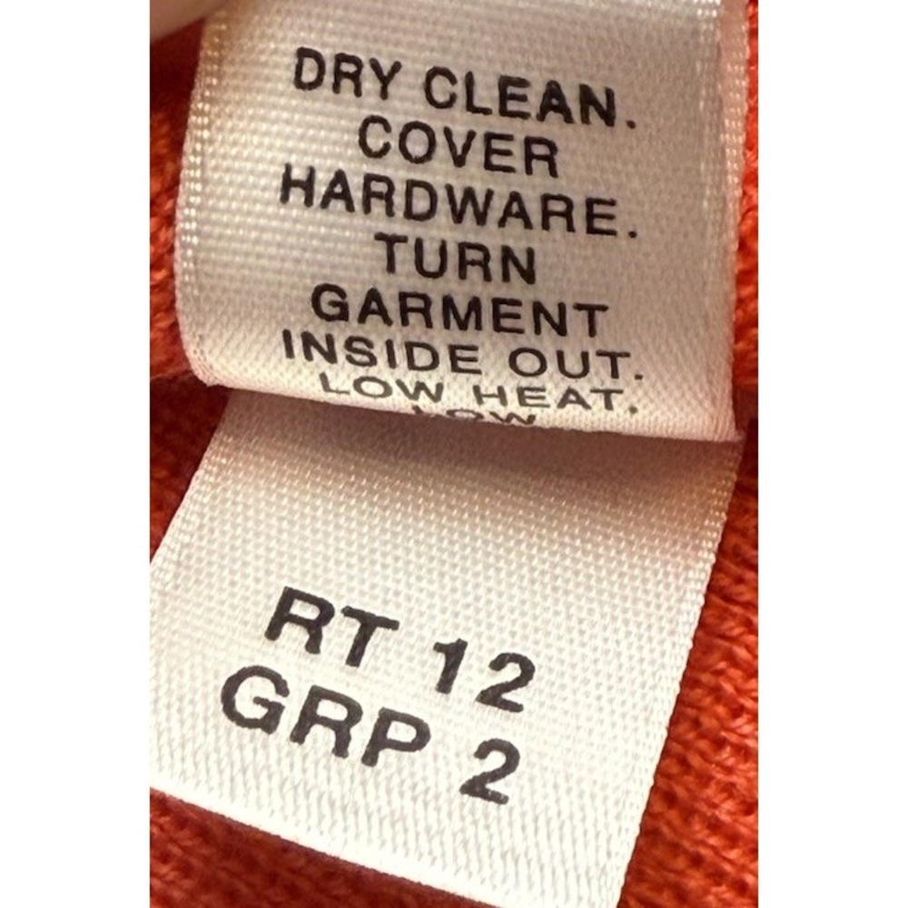 St John Orange V Neck Top Sleeveless Tank Sweater Knit 100% Wool Size M - Picture 8 of 10